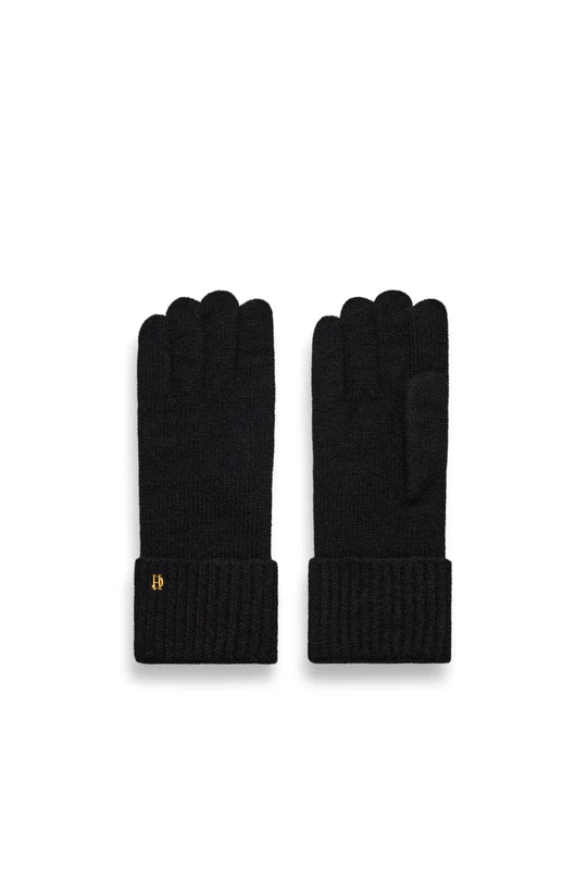 Pair of black gloves on a white background