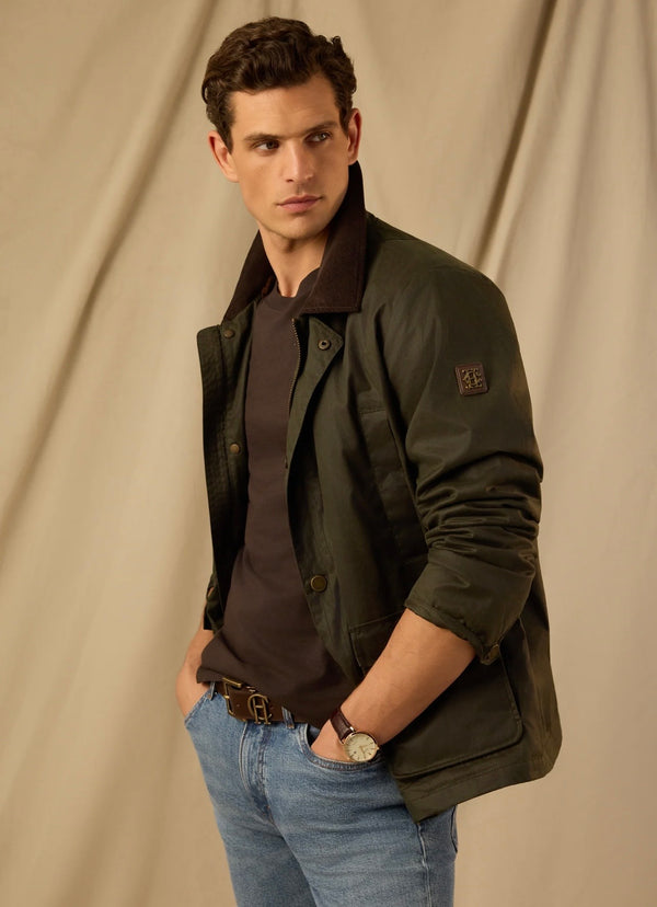 Holland Cooper Men's Classic Wax Jacket Moss Wax
