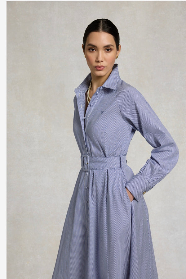Holland Cooper Aimee Dress Blue Stripe