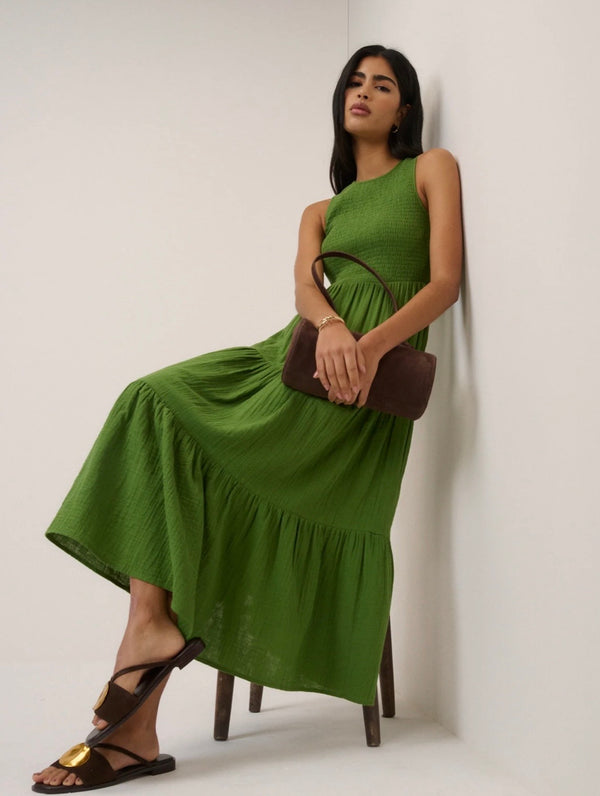 Nobody's Child Green Sleeveless Charlie Midi Dress
