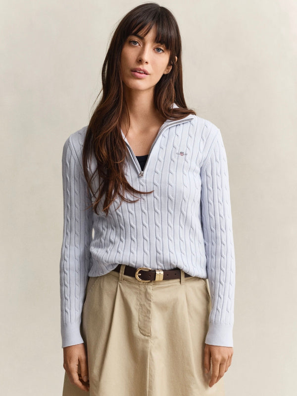 GANT Cable Knit Half-Zip Sweater