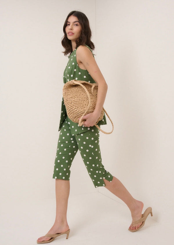 Nobody’s Child Green Polka Dot Capri Trousers