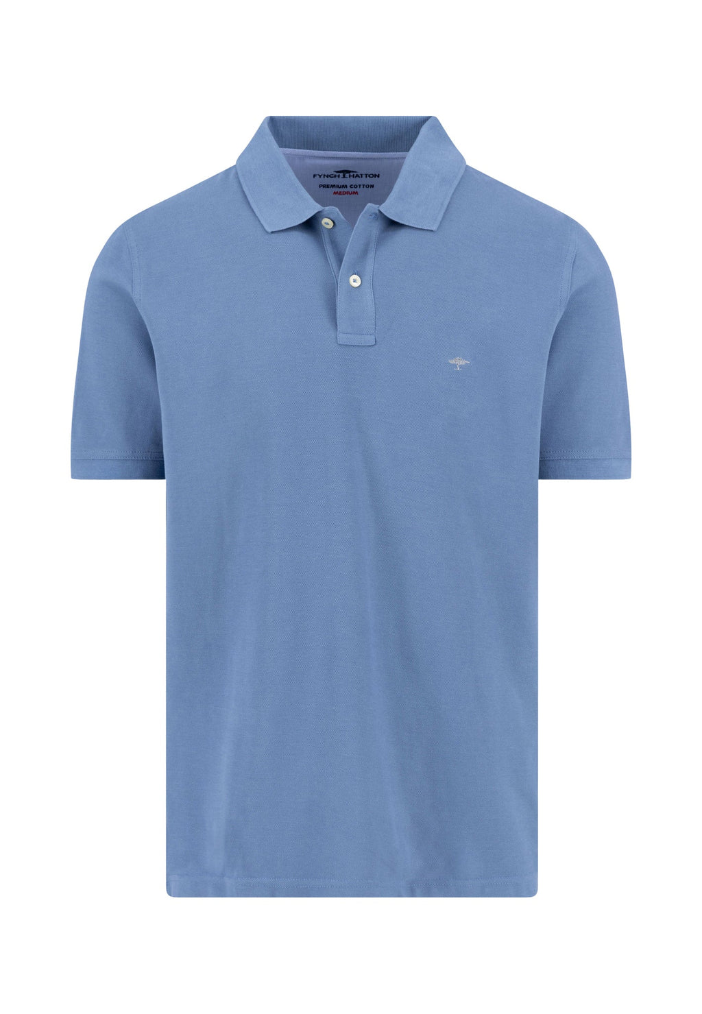 Blue polo shirt on a white background