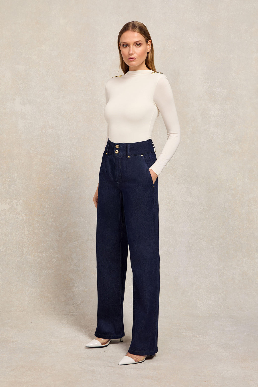 Holland Cooper Tailored Wide Leg Jean Deep Indigo - 6R
