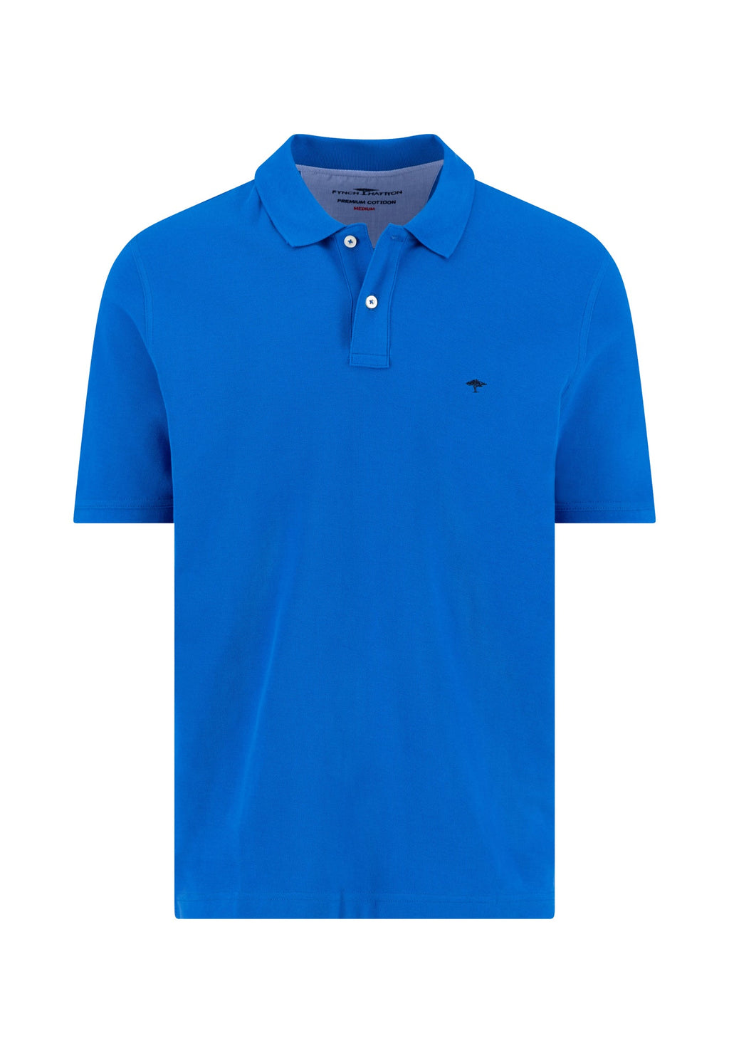 Blue polo shirt on a white background