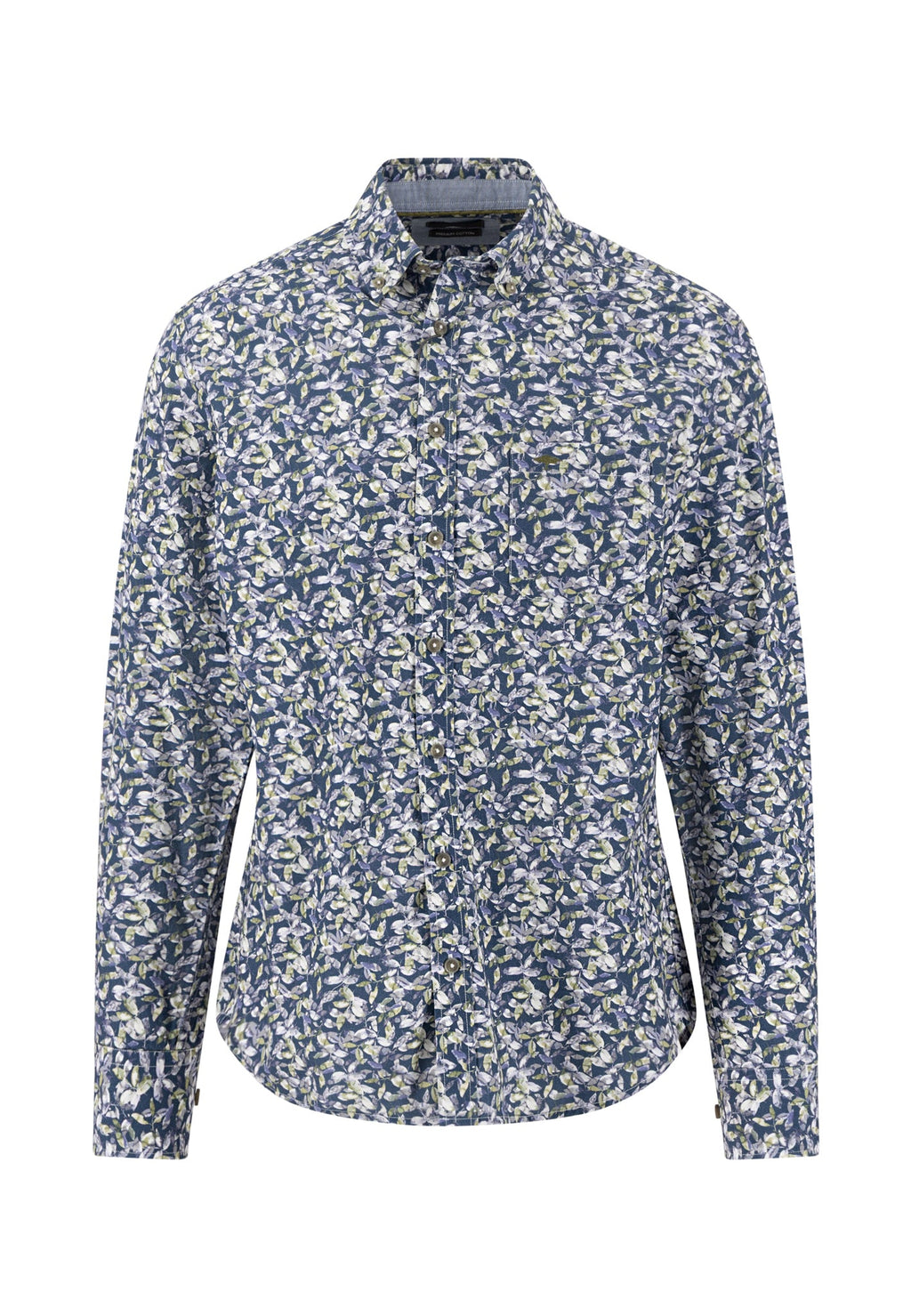Fynch-Hatton Premium Flower Print Button Down Shirt - Moss