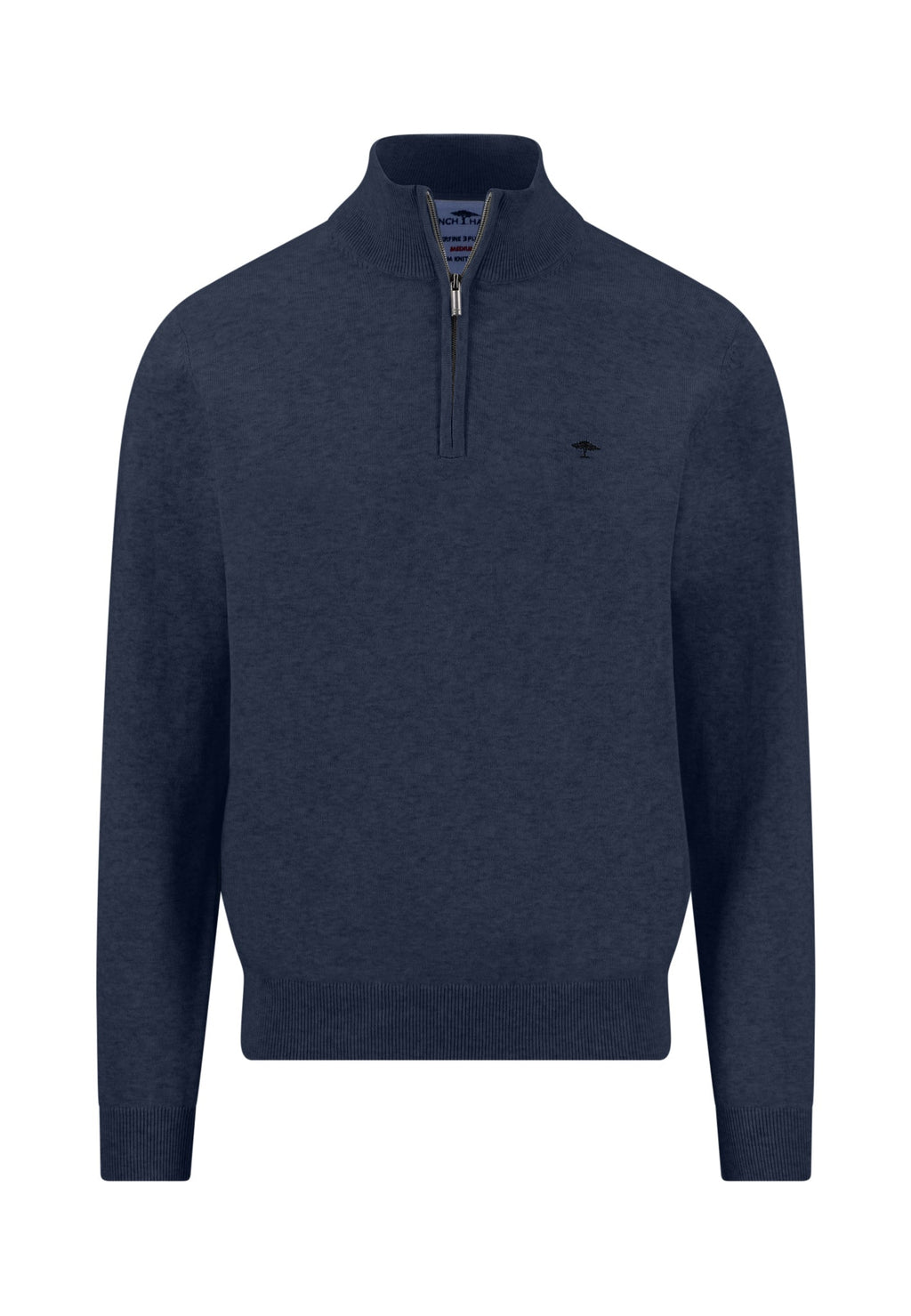 Fynch-Hatton Superfine Cotton Troyer Zip - Ink Blue