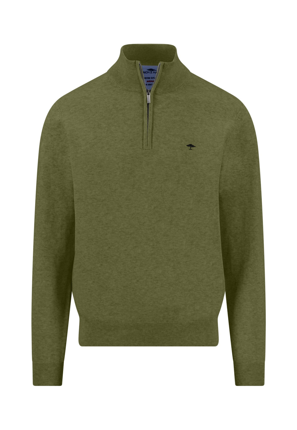 Fynch-Hatton Superfine Cotton Troyer Zip - Moss