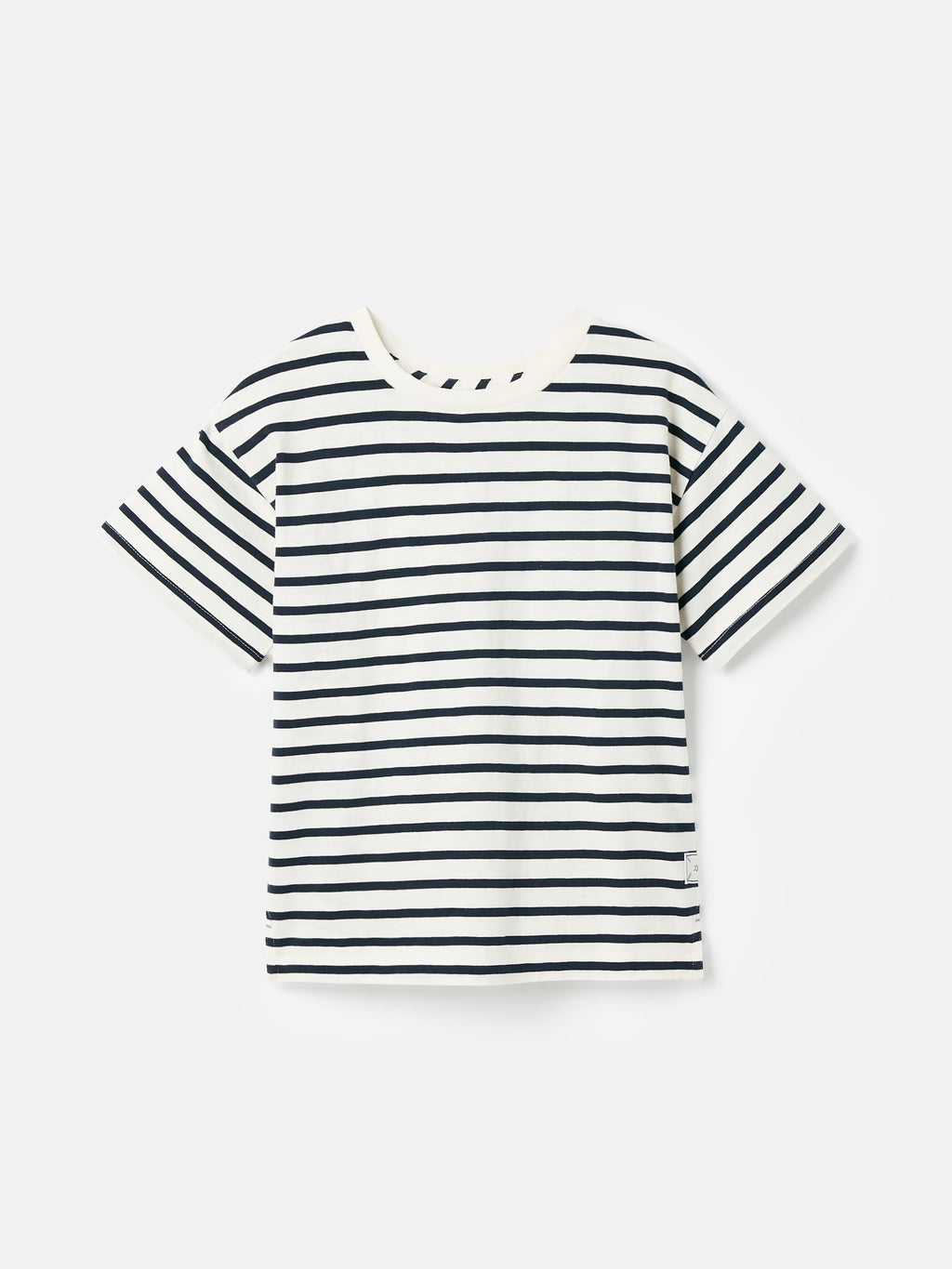 Black and white striped shirt on a light gray background