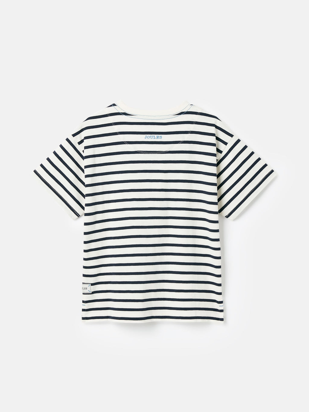 Black and white striped t-shirt on a white background