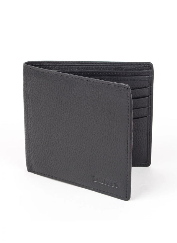Black leather wallet on a white background