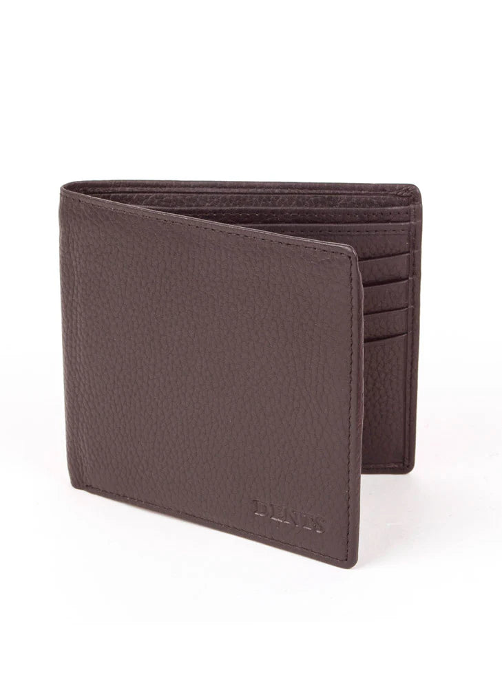 Brown leather wallet on a white background