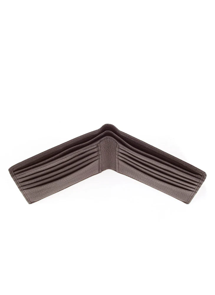 Brown leather wallet on a white background