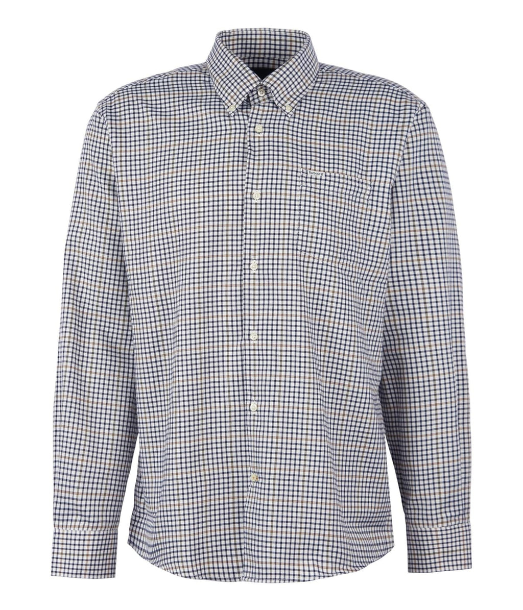 Barbour Henderson Regular Thermo Weave Checked Shirt in Whisper White