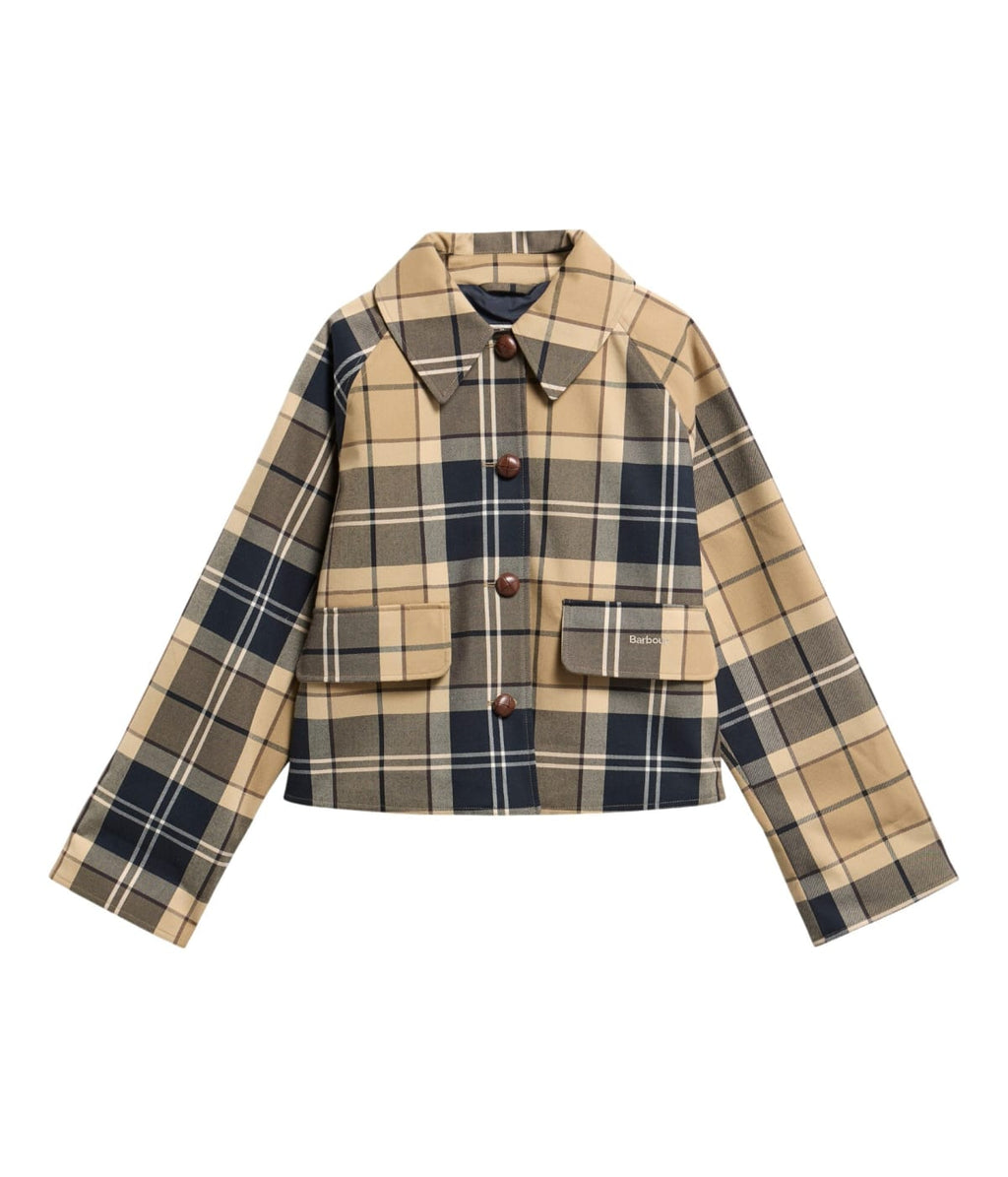 Barbour Delilah Checked Showerproof Jacket in Birchwood Dress