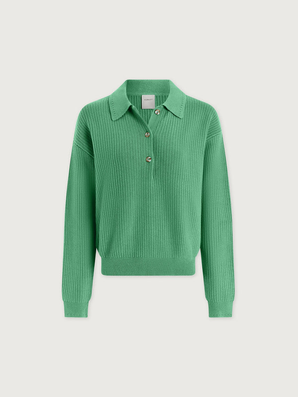 Marlie Polo Knit Sweater - Green Spruce by Varley
