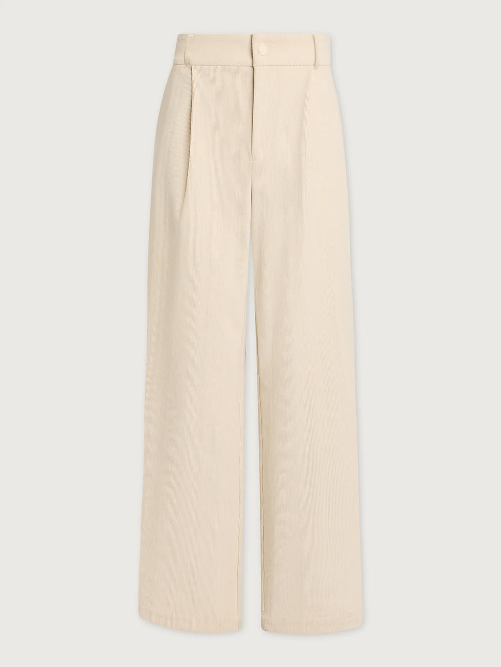 Beige wide-leg pants on a white background