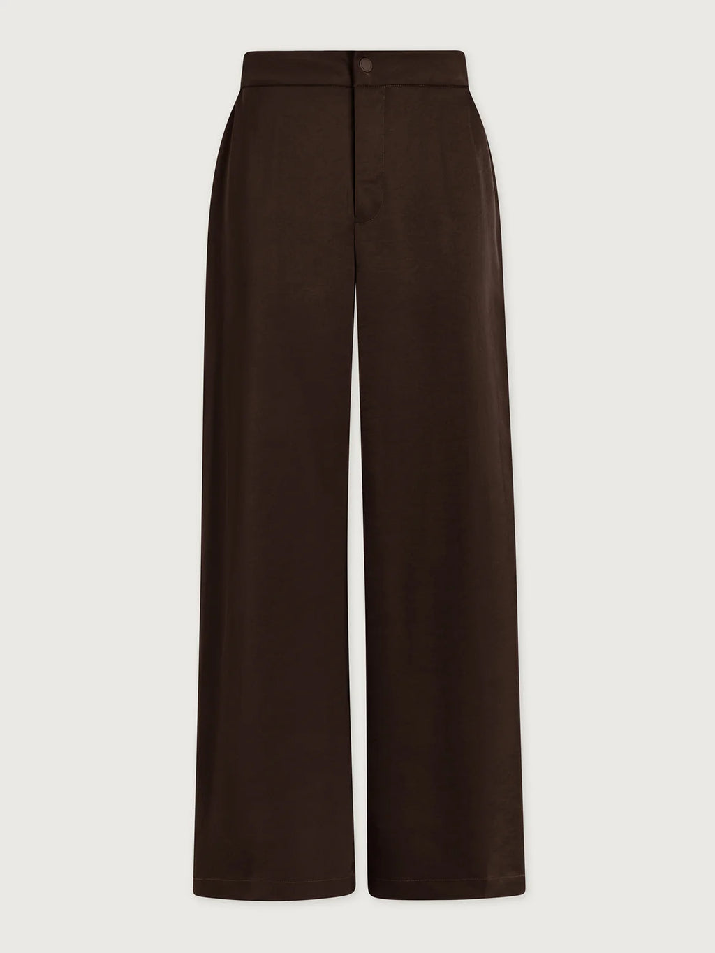 Brown wide-leg pants on a light gray background