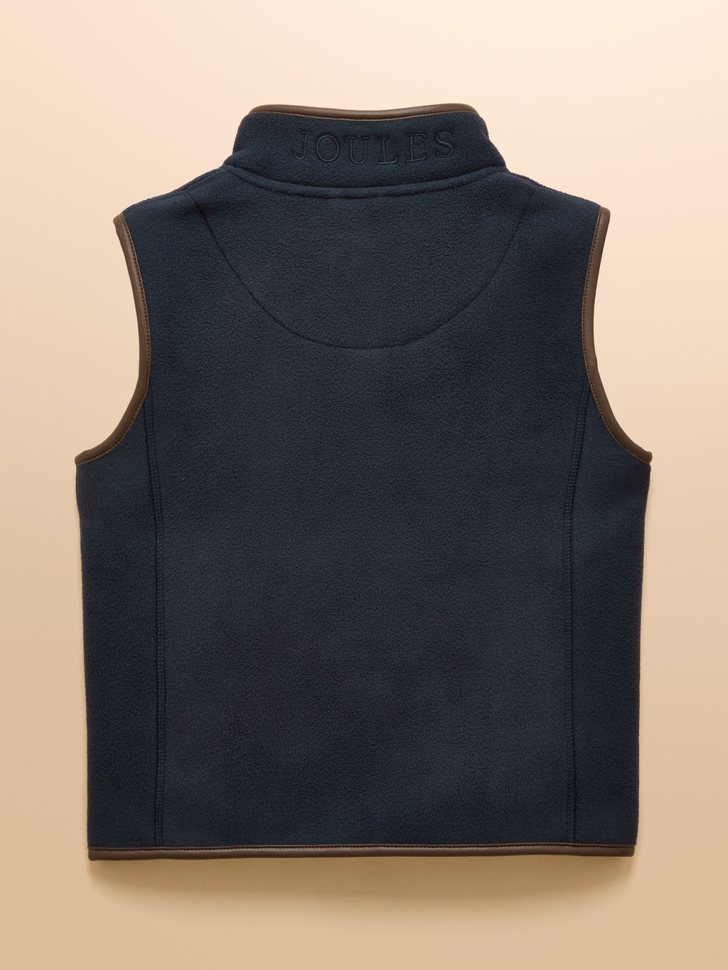 Navy blue vest on a beige background