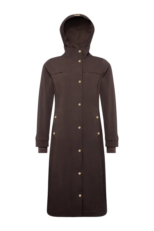 Brown coat with buttons on a white background