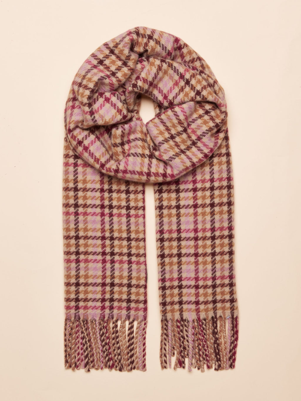 Joules Langtree Berry Houndstooth Scarf
