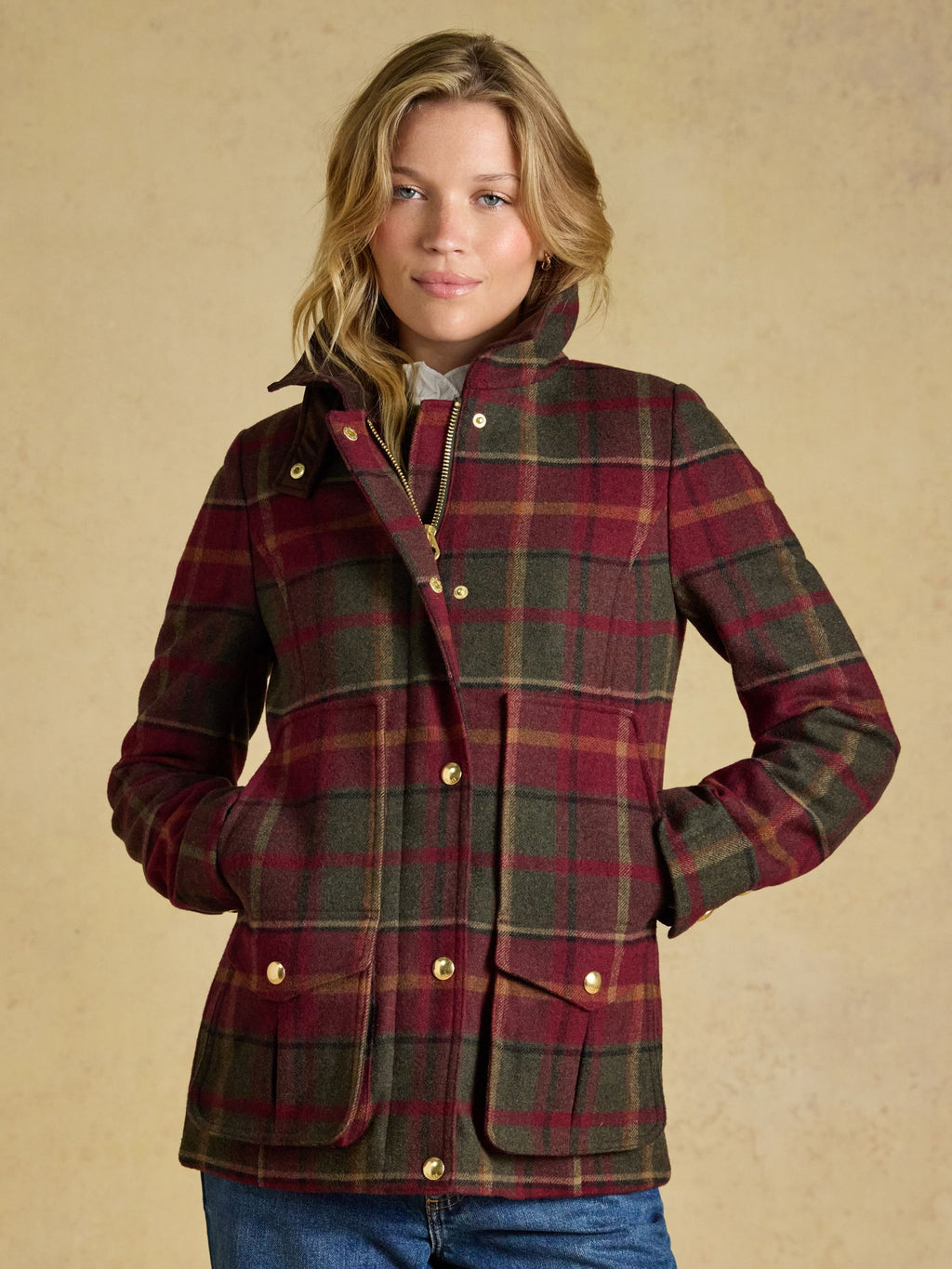 Joules Classic Fieldcoat Rustland Check With Wool