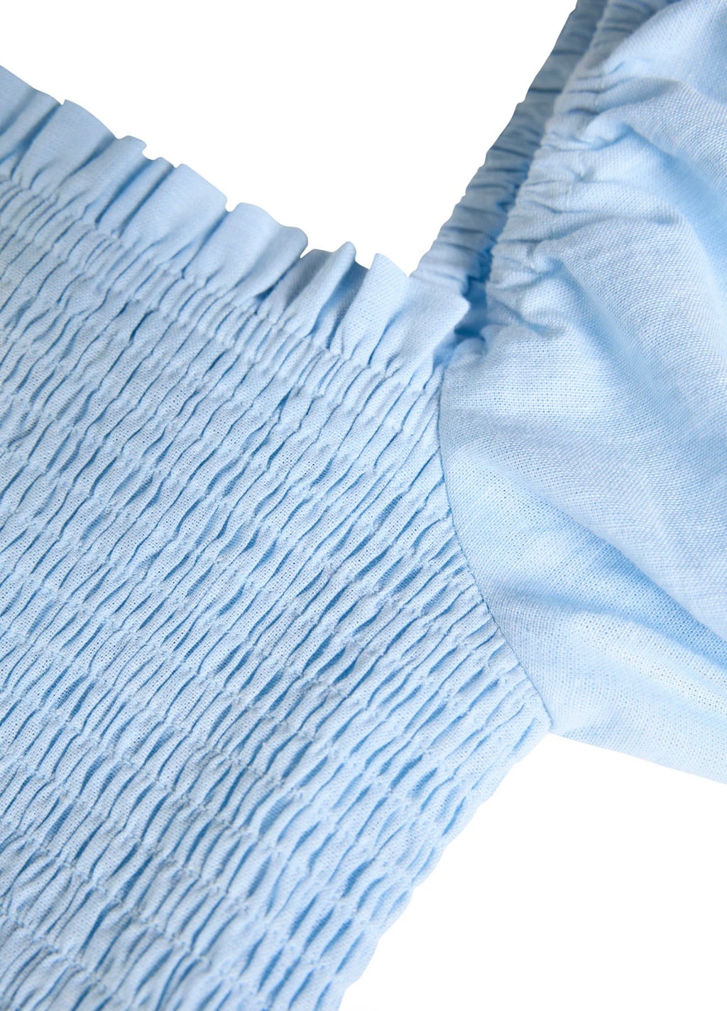 Holland Cooper Smock Dress Pale Blue Chambray