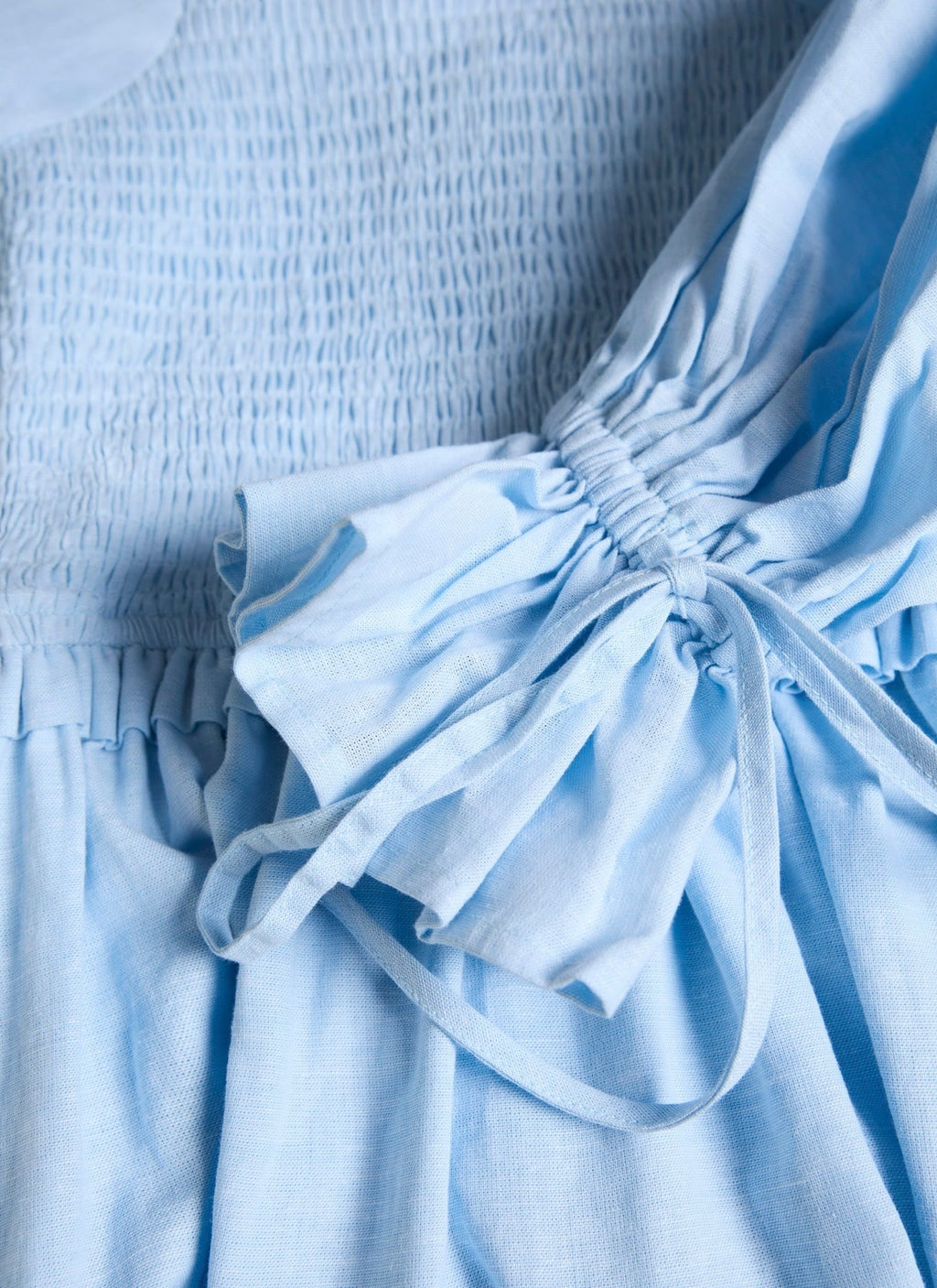 Holland Cooper Smock Dress Pale Blue Chambray