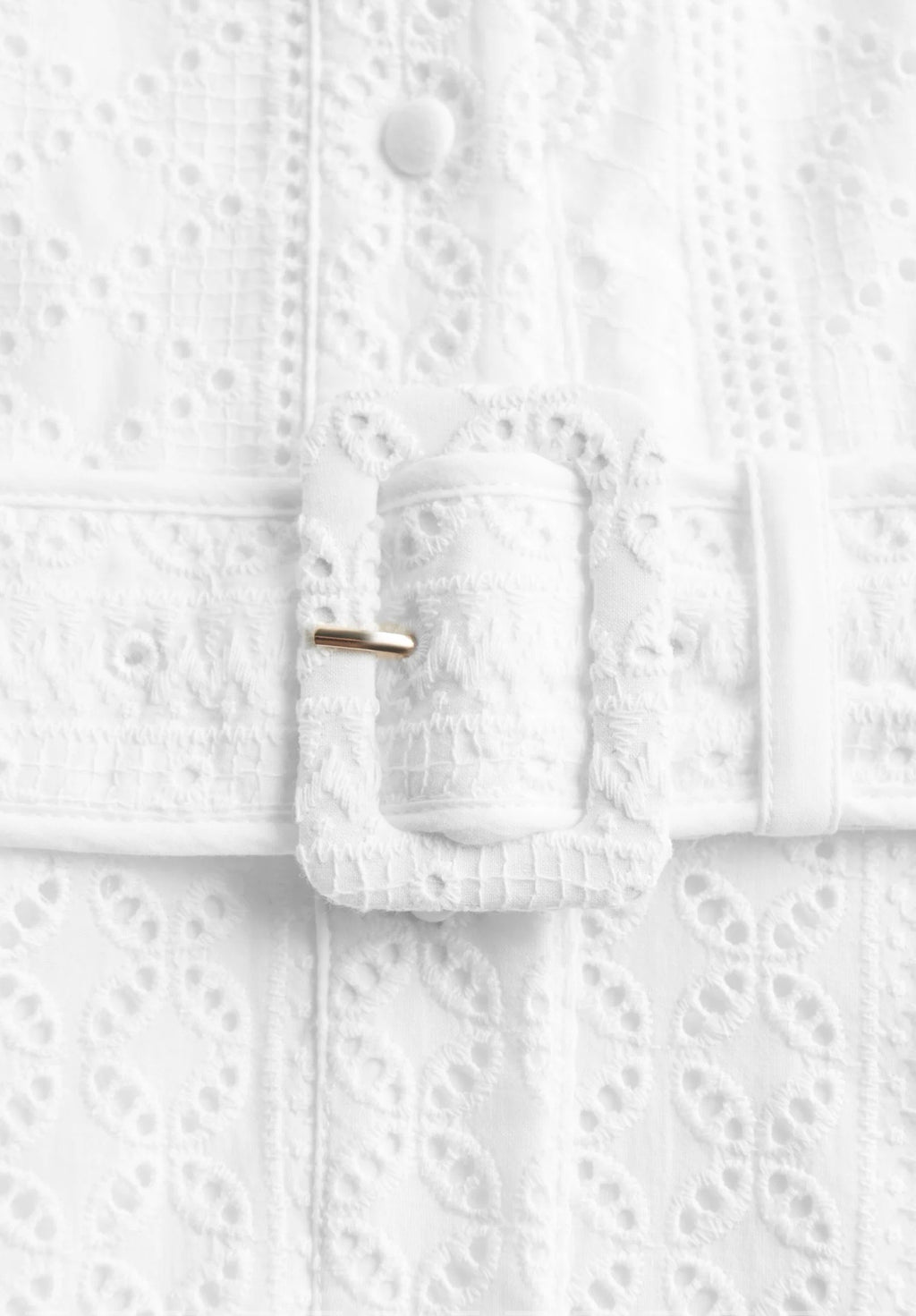 Holland Cooper Aimee Collarless Broderie Dress White