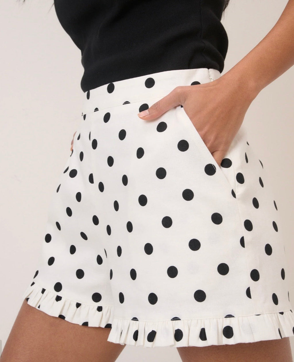 Nobody's Child White Polka Dot Tailored Shorts