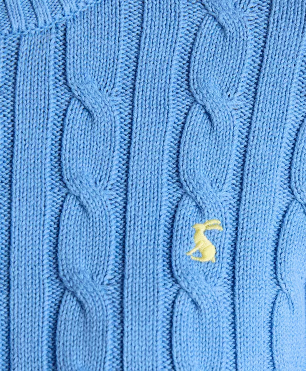Joules Blue Classic Crew Neck Cotton Cable Knit Jumper