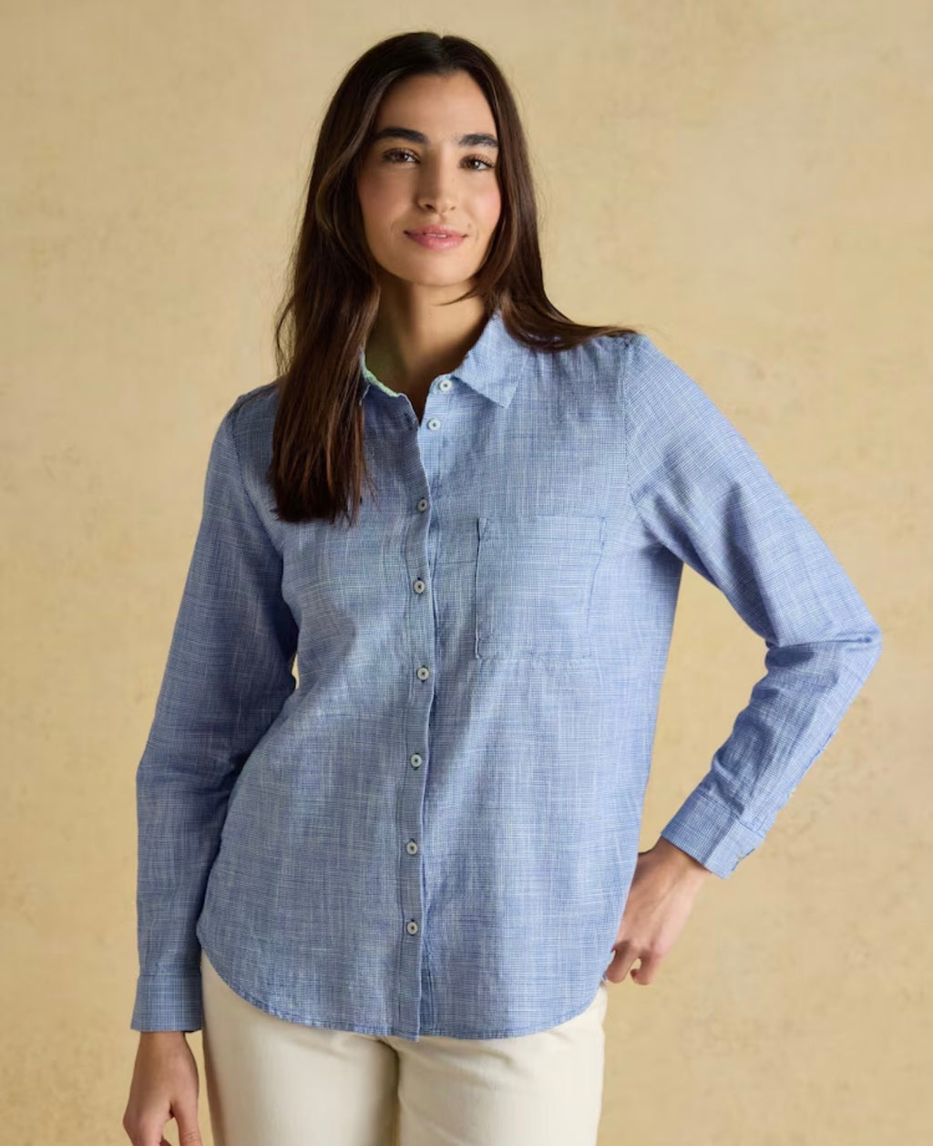 Joules Ida Blue Long Sleeve Cotton Shirts