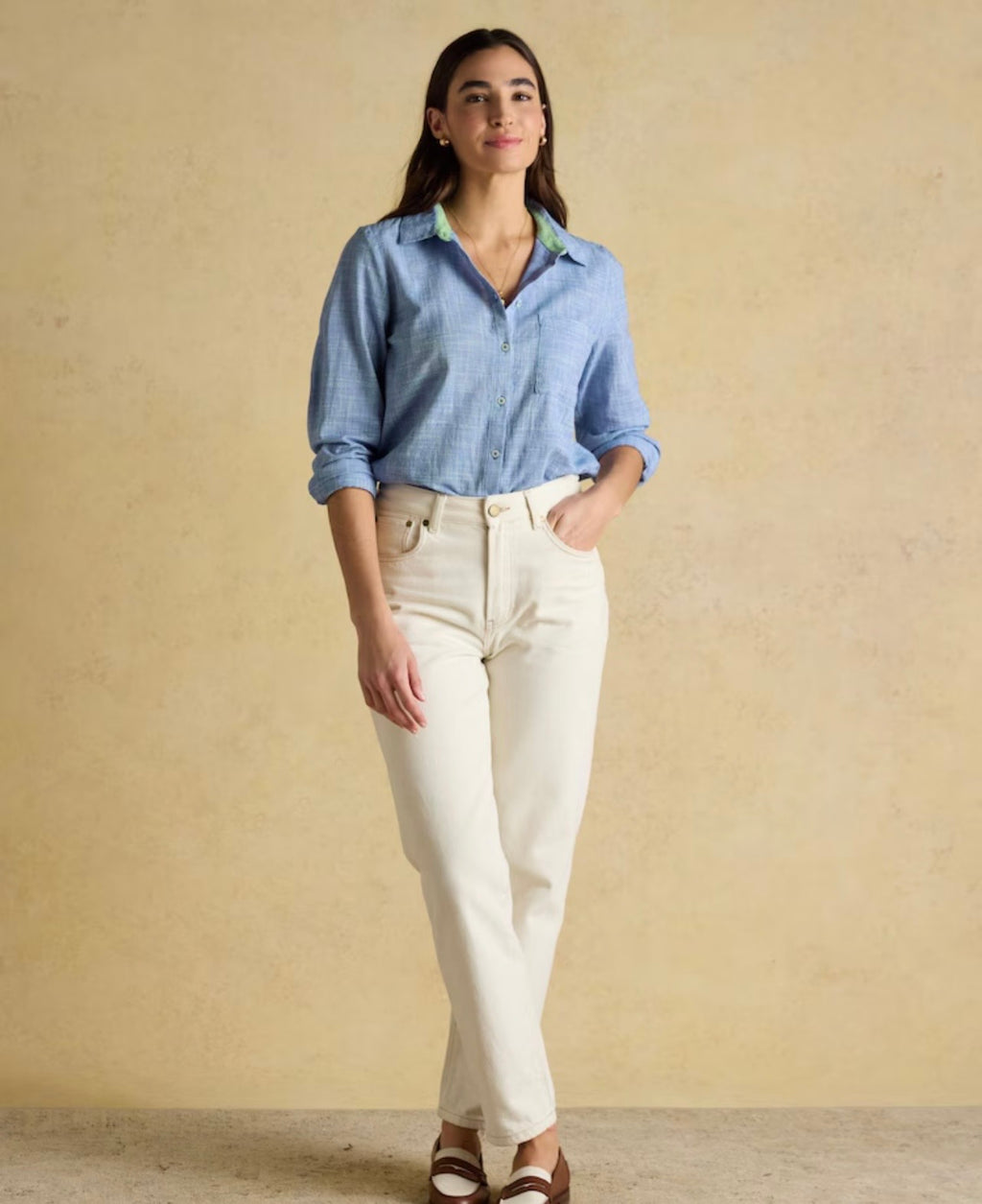 Joules Ida Blue Long Sleeve Cotton Shirts