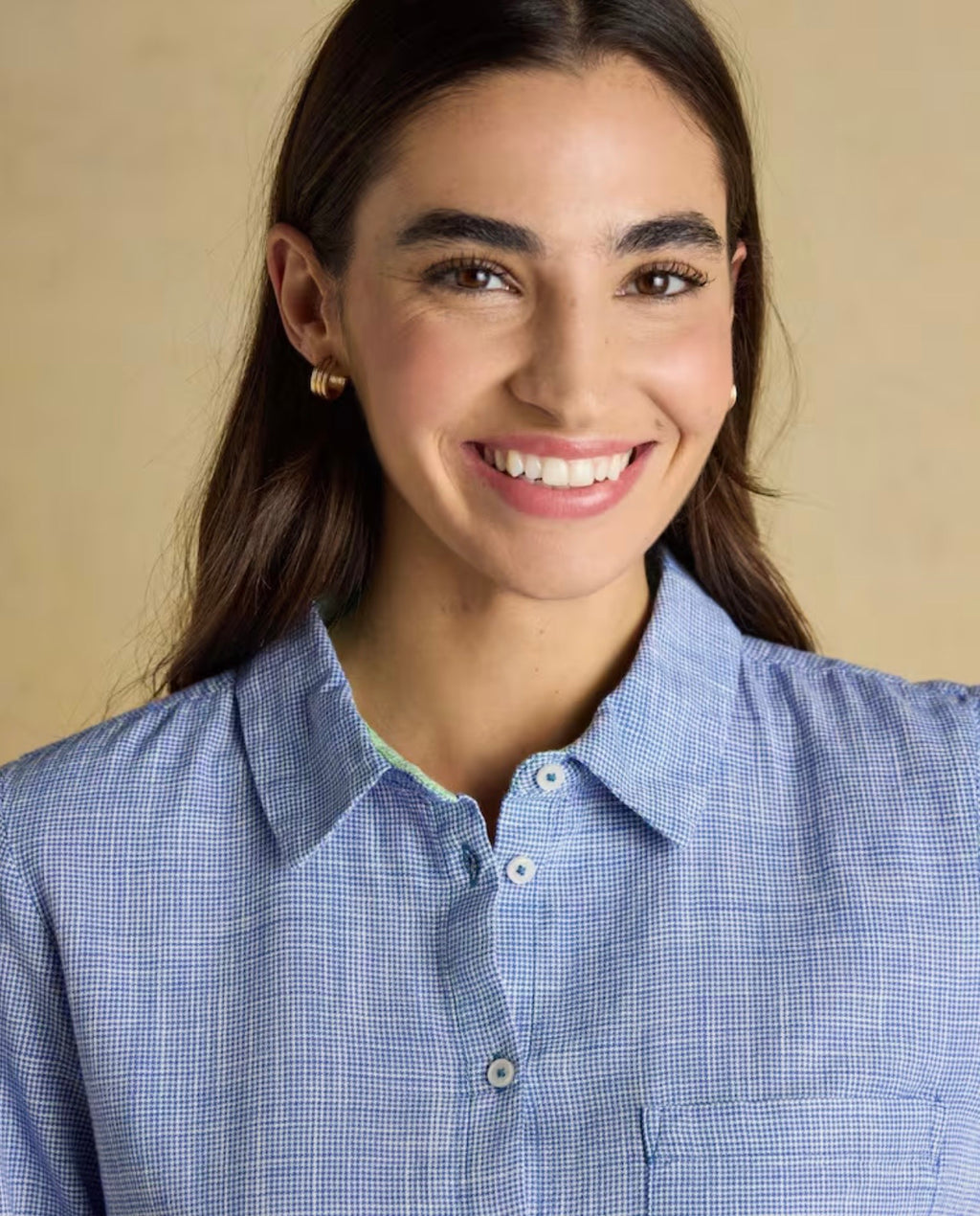 Joules Ida Blue Long Sleeve Cotton Shirts