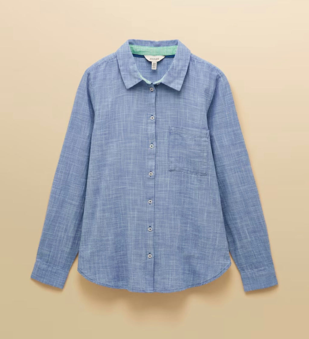 Joules Ida Blue Long Sleeve Cotton Shirts