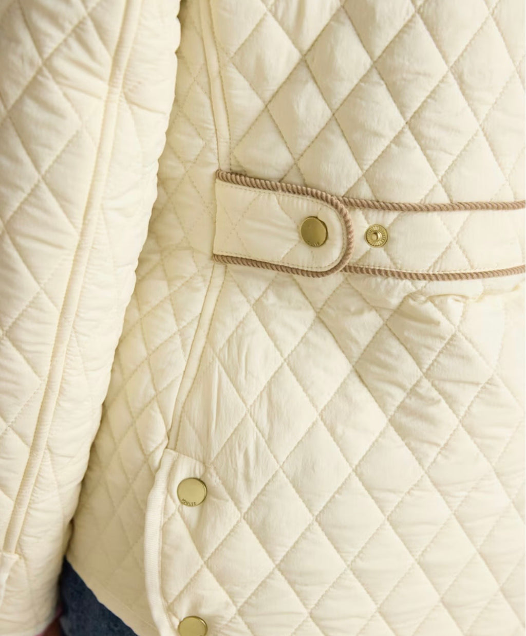 Joules Highclere Neutral Diamond Quilted Showerproof Jacket