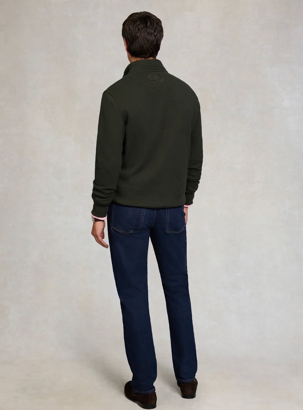 Holland Cooper Men's Quarter Zip Sweat Racing Green