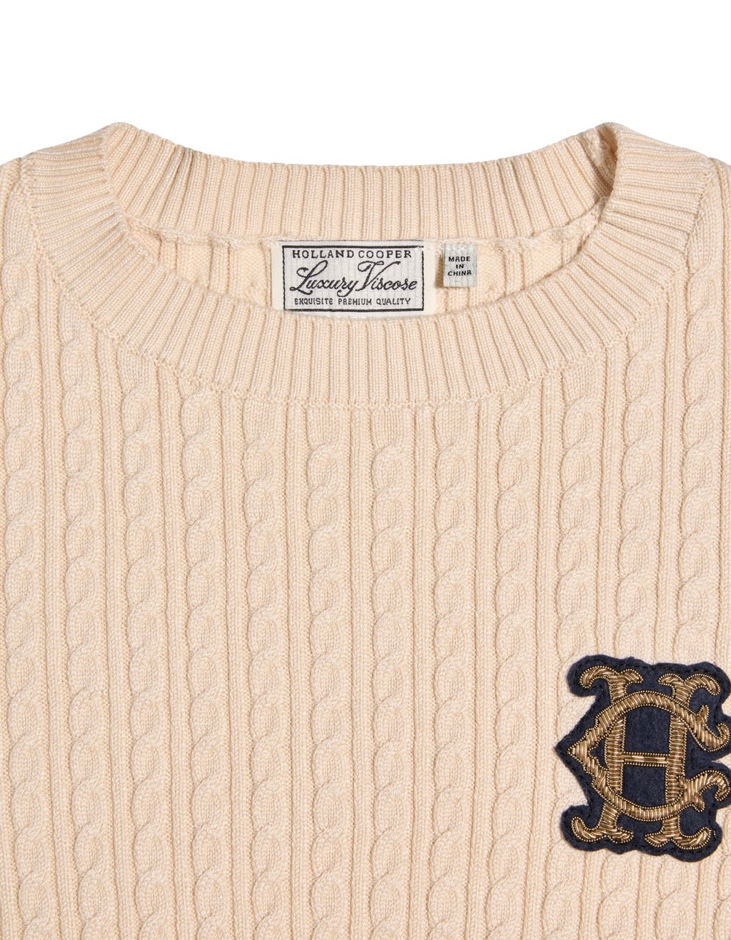 Holland Cooper Princeton Crew Neck Knit Almond