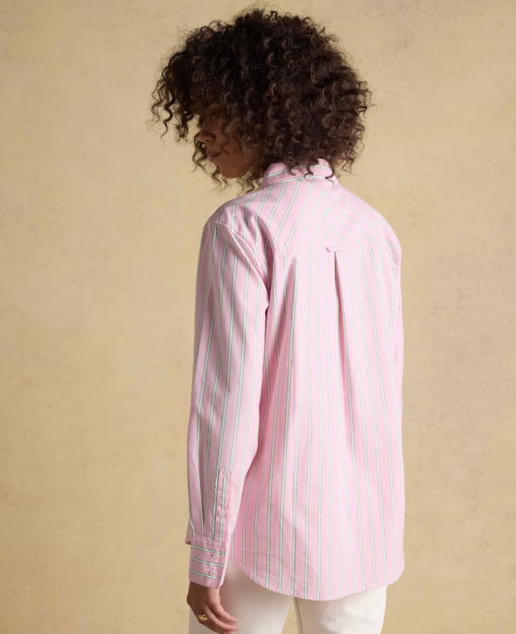 Joules Pink Striped Boyfriend Fit Oxford Shirt