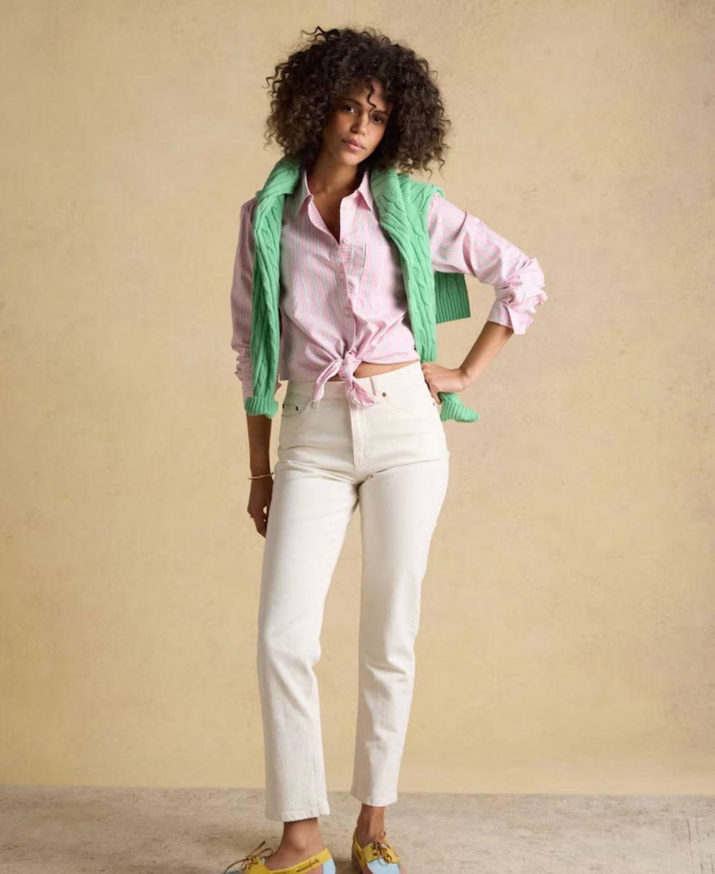 Joules Pink Striped Boyfriend Fit Oxford Shirt