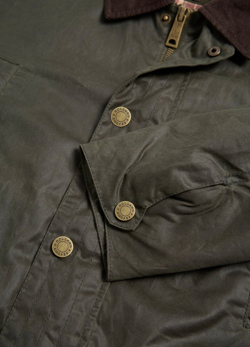 Holland Cooper Men's Classic Wax Jacket Moss Wax