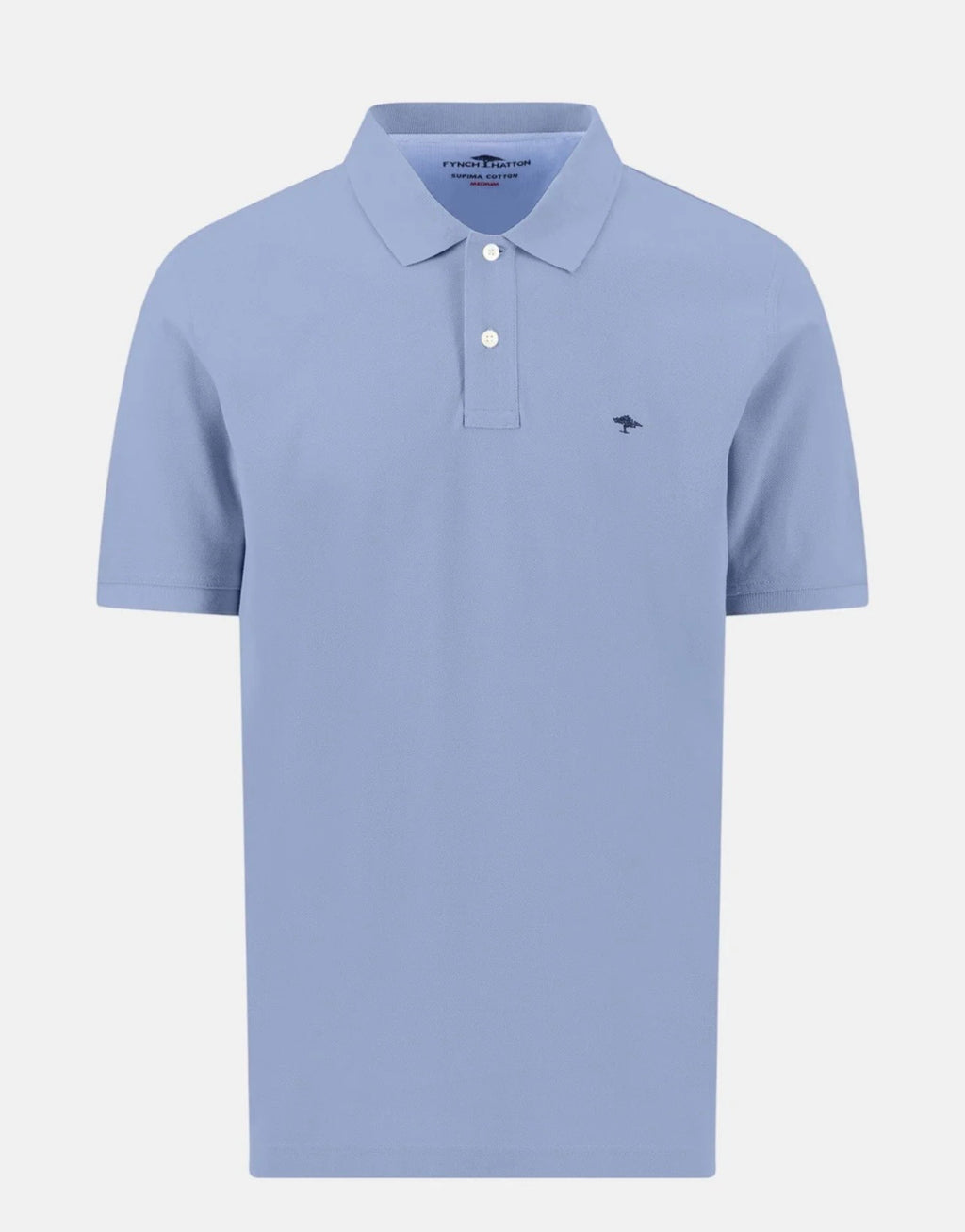 Fynch Hatton Premium Cotton Fine Textured Polo Shirt New Breeze
