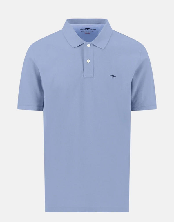 Fynch Hatton Premium Cotton Fine Textured Polo Shirt New Breeze