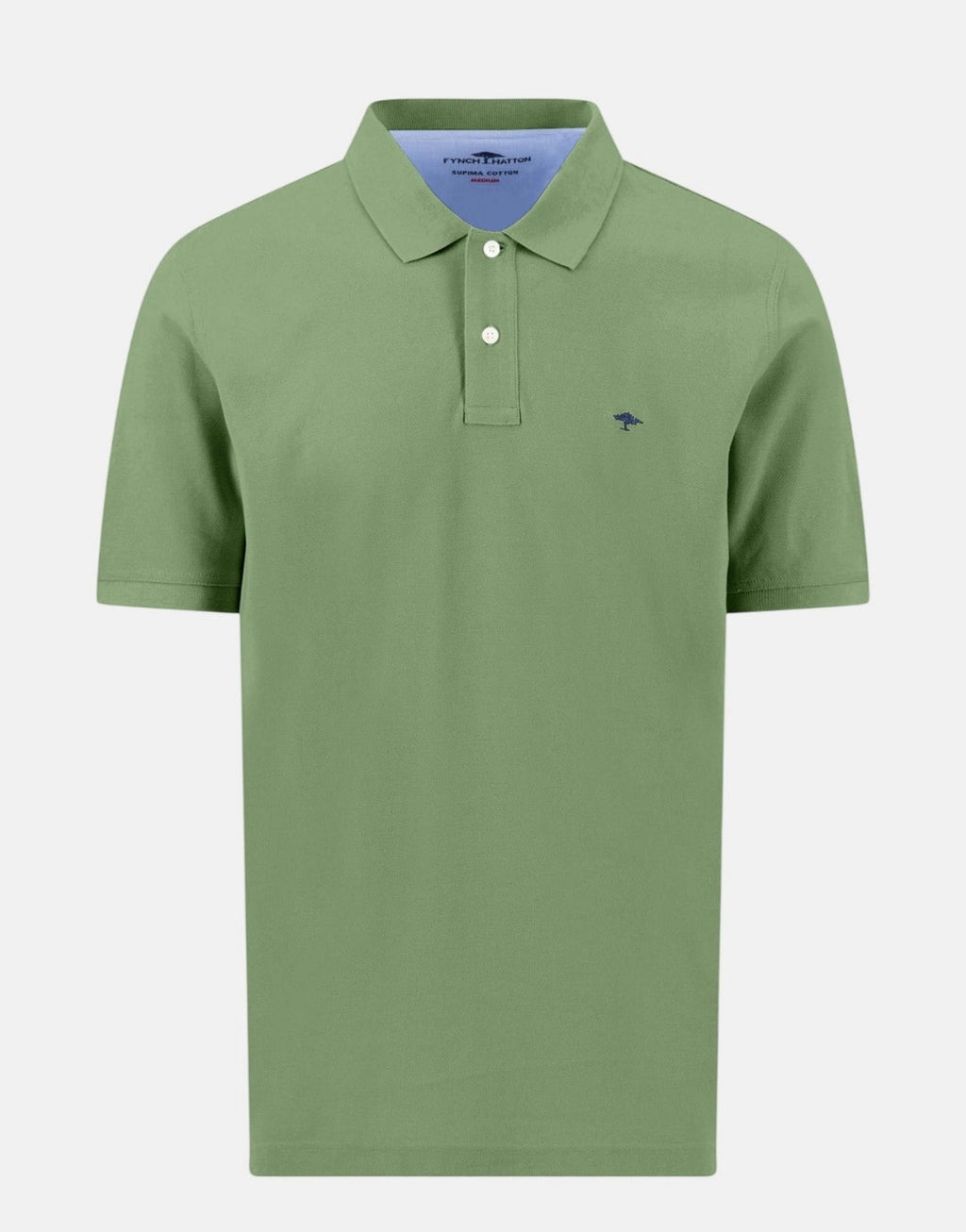 Fynch-Hatton Premium Cotton Fine Textured Polo Shirt Avocado