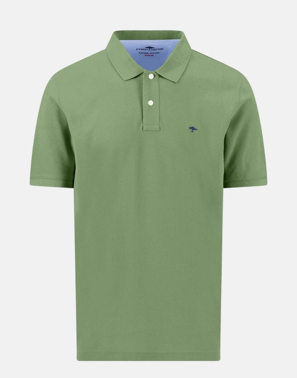 Fynch-Hatton Premium Cotton Fine Textured Polo Shirt Avocado