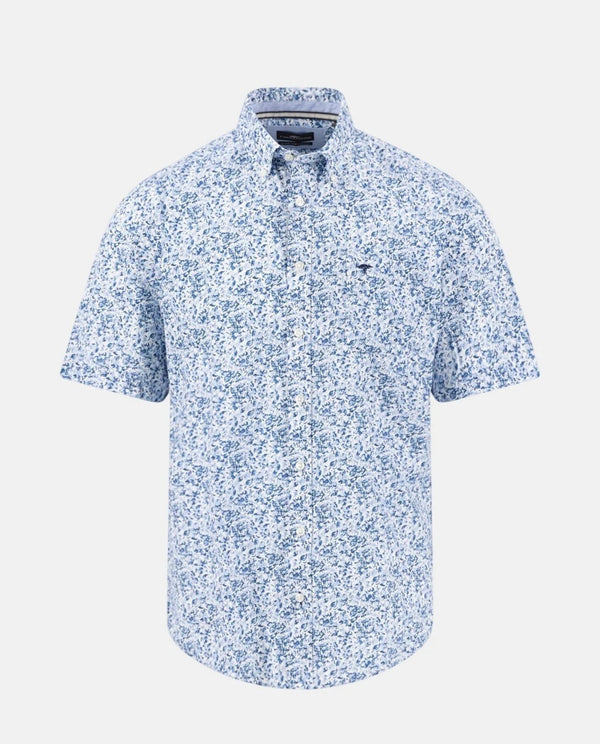 Fynch-Hatton Premium Flower Print Short Sleeved Shirt New Breeze