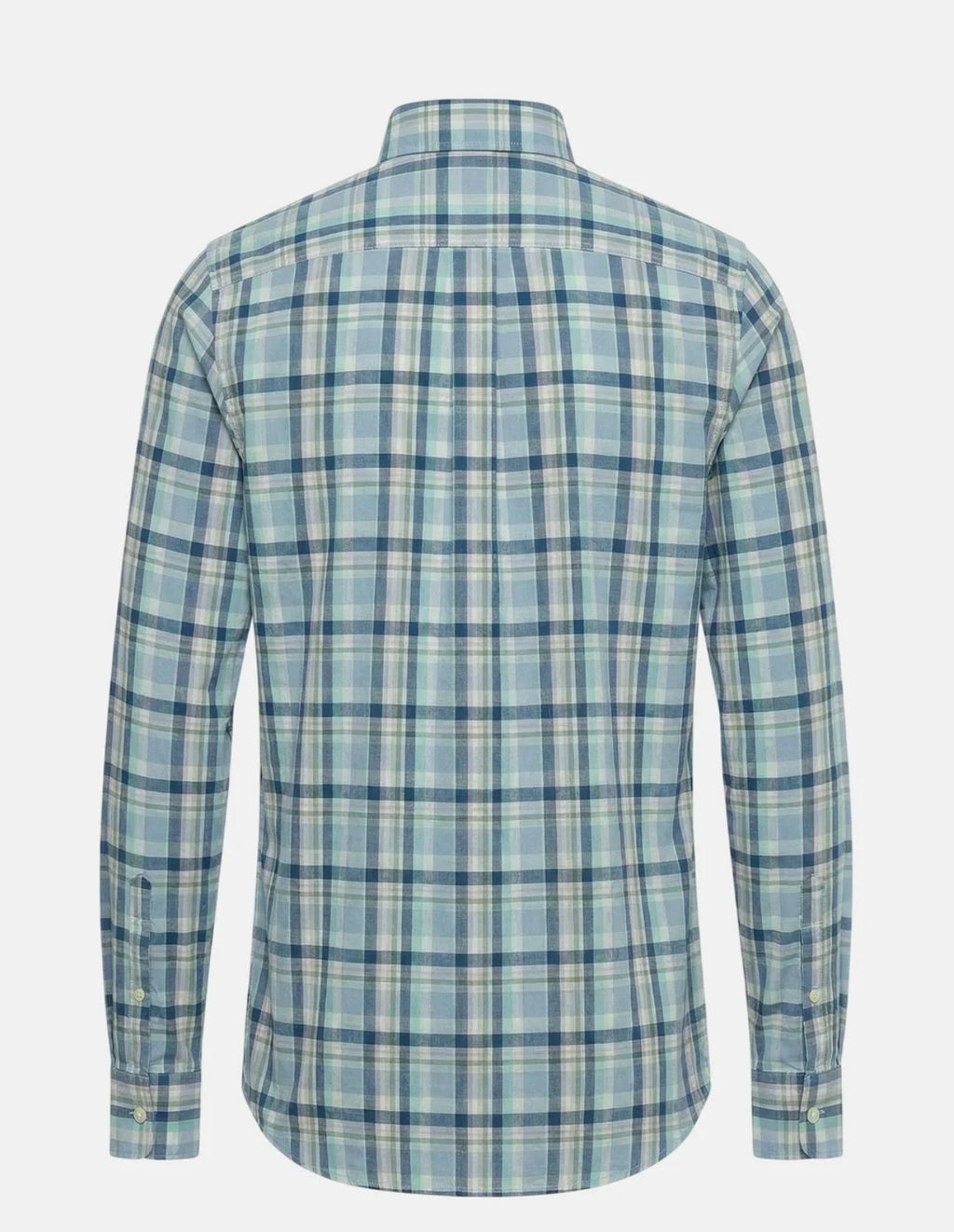 Fynch-Hatton Washed Oxford Check Button Down Shirt Mint