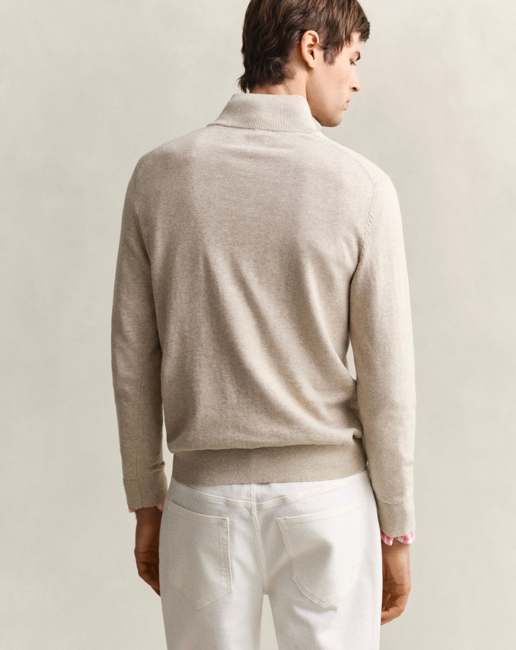GANT Classic Cotton Half-Zip Sweater oat melange