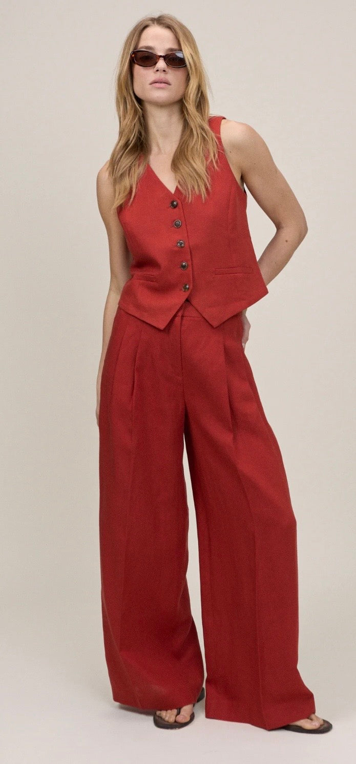 Nobody's Child Vinnie Rust V-Neck Waistcoat