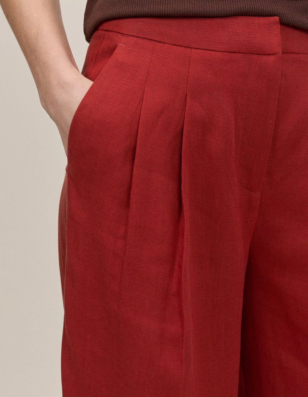 Nobody's Child Rust Relaxed Wide Leg Tailored Trousers
